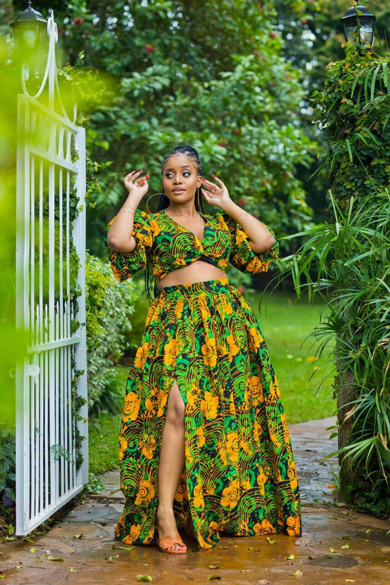 Lila African Print Skirt Set