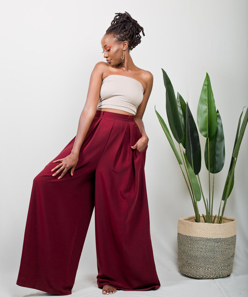 Tulip Pants - Maroon